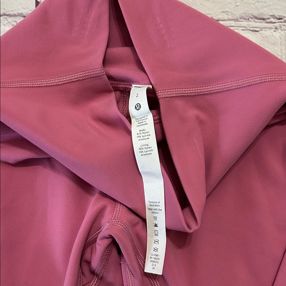 Lululemon Align Leggings 21” Double Lined Size 2 XS Pink Blossom Yoga Crop - Picture 4 of 8